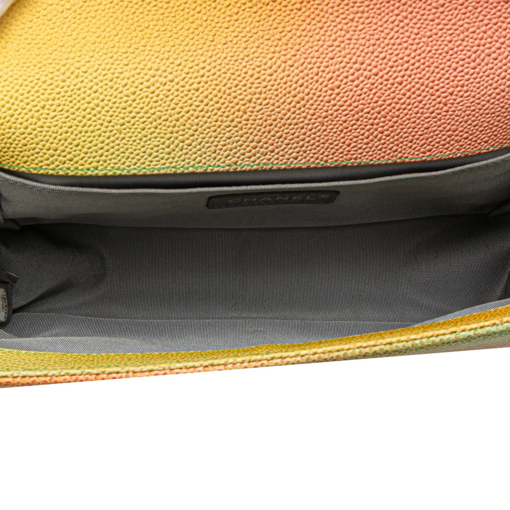 Chanel Old Medium Quilted Caviar Rainbow Boy Flap - 4