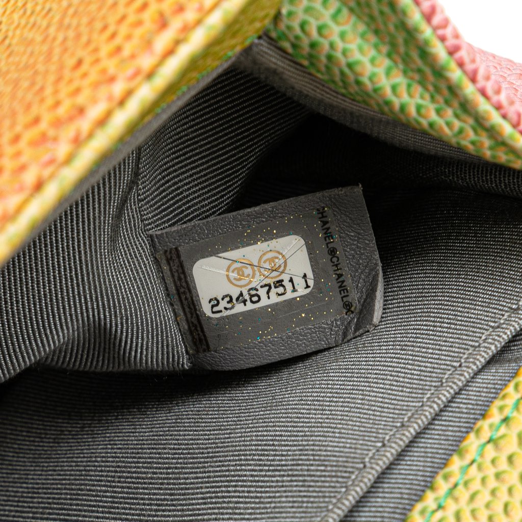 Chanel Old Medium Quilted Caviar Rainbow Boy Flap - Detail 1