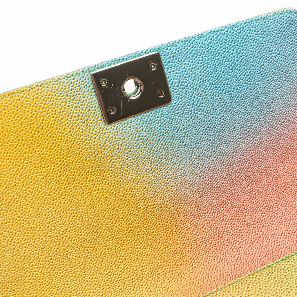 Chanel Old Medium Quilted Caviar Rainbow Boy Flap - Image 11