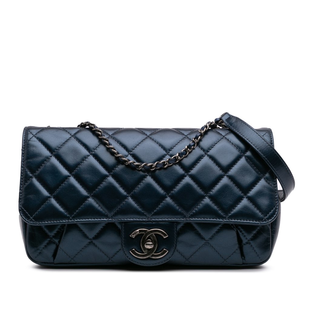 Chanel Quilted Glazed Calfskin Coco Pleats Flap