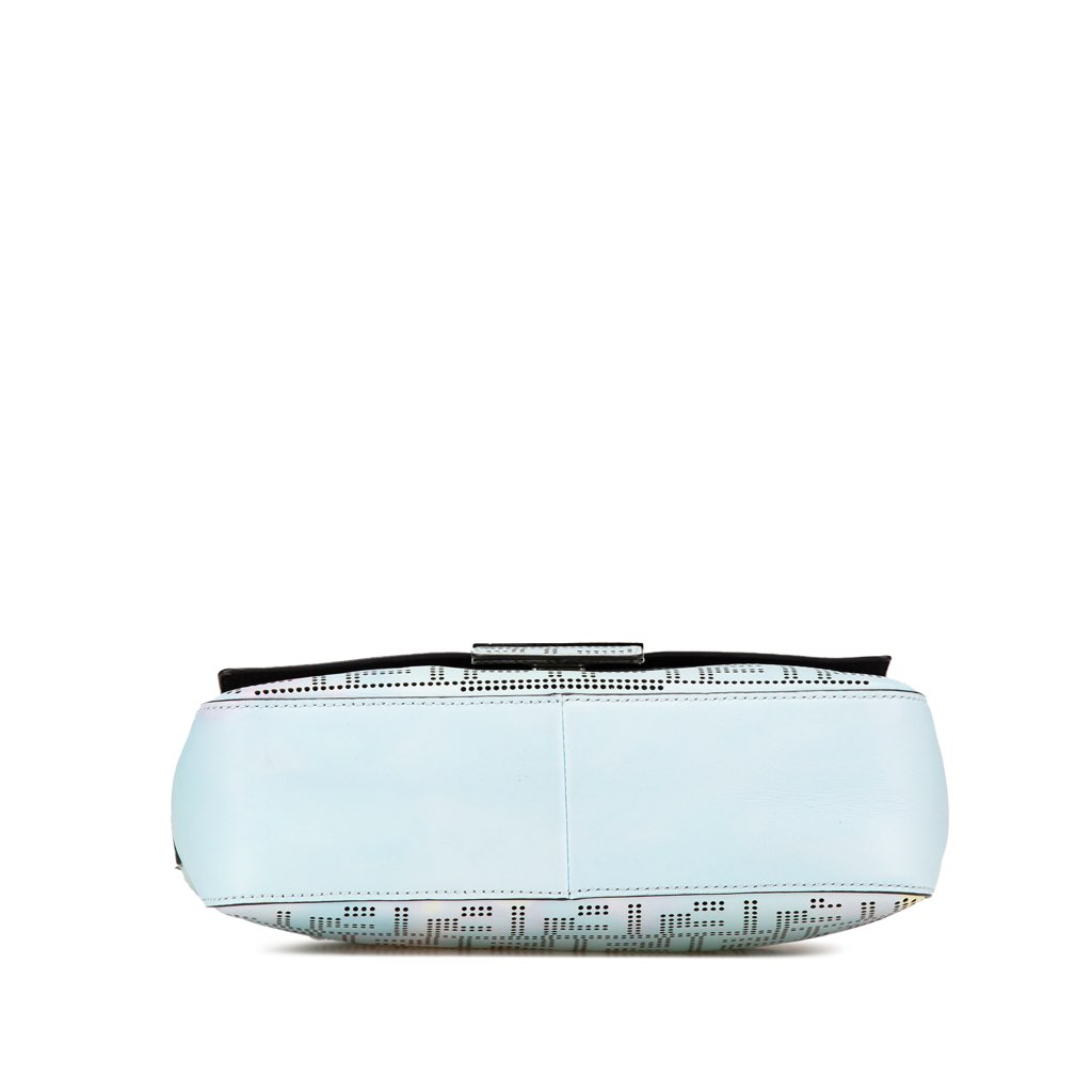 Fendi Medium Zucca Perforated Leather Baguette Messenger Bag - 3