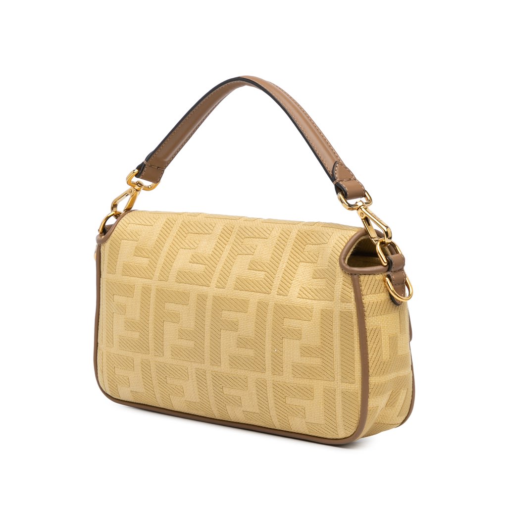 Fendi Zucca Embroidered Canvas Baguette Satchel - 2
