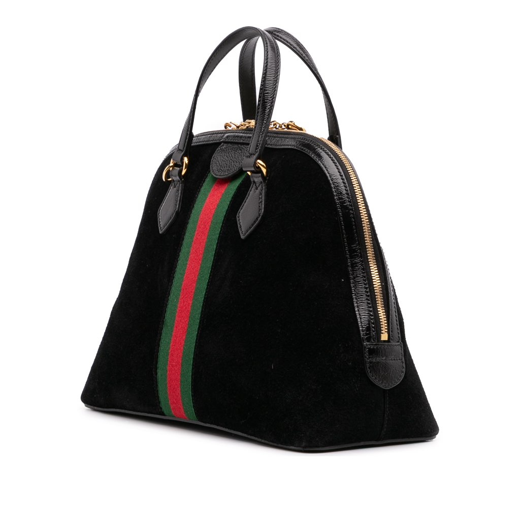Gucci Medium Suede Ophidia Web Dome Satchel - 2