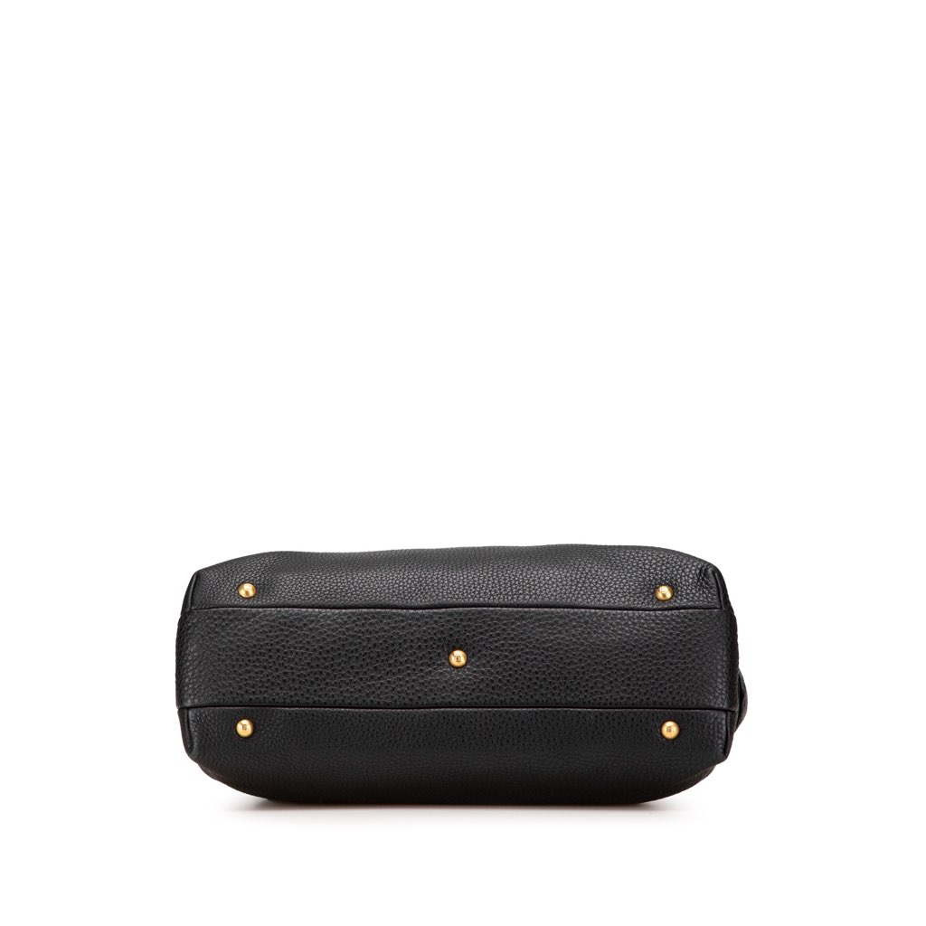 Fendi Pebbled Leather Selleria Dome Shoulder Bag - 3