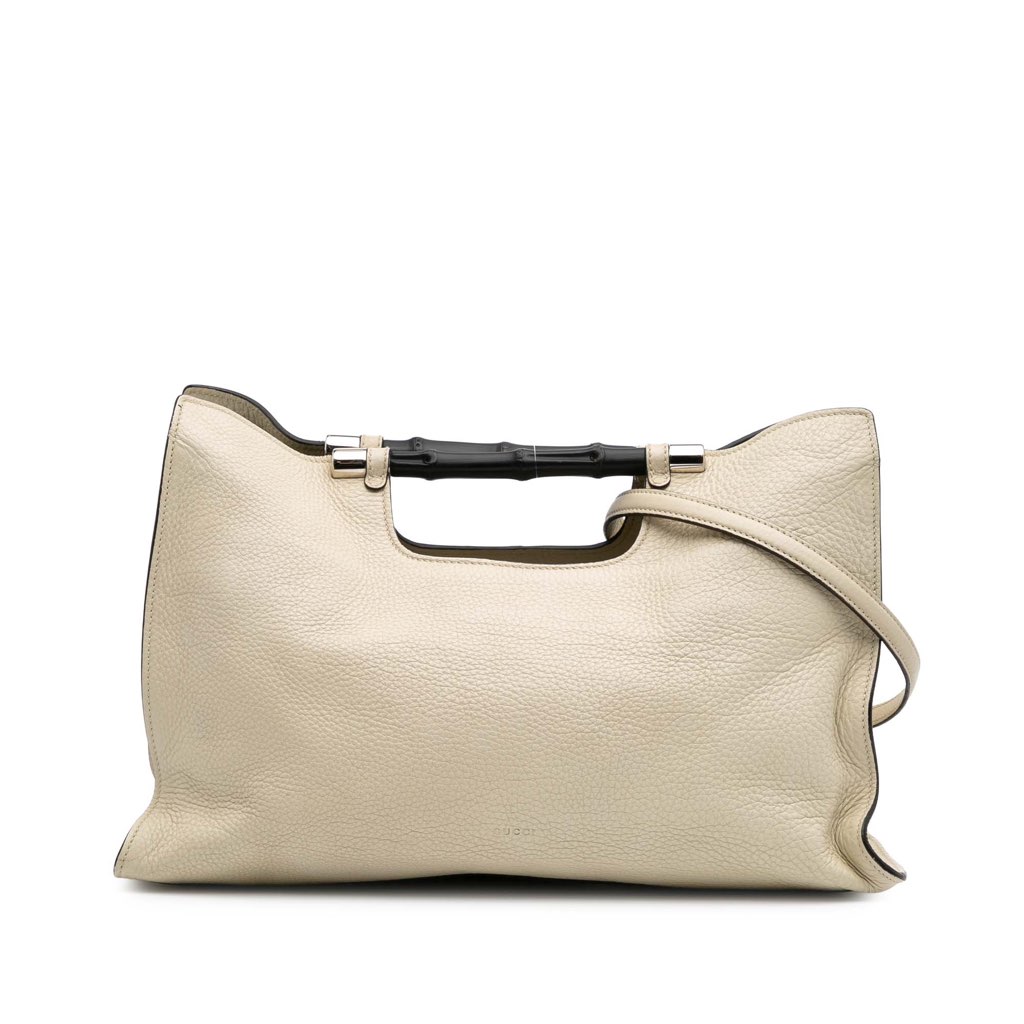 Gucci Medium Calfskin Bamboo Daily Shopper Satchel