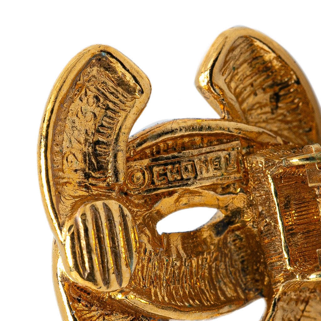 Chanel Gold Plated CC Quilted Matelasse Clip On Earrings - 4