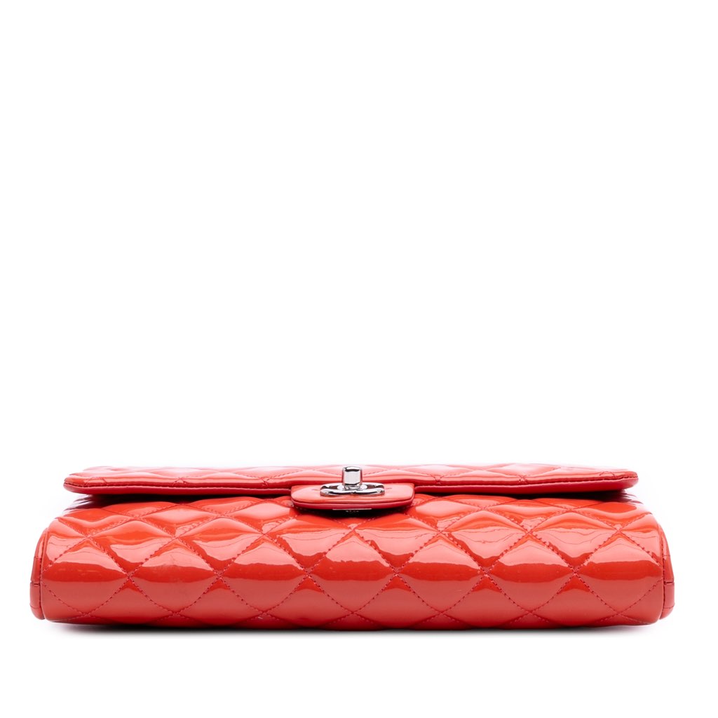 Chanel CC Quilted Patent Clutch with Chain - 3