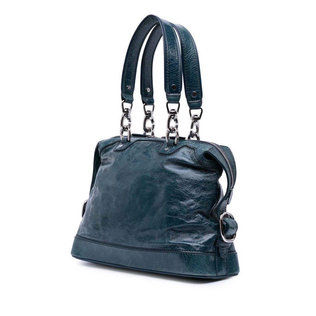 Celine Crinkled Patent Macadam Shoulder Bag - 2