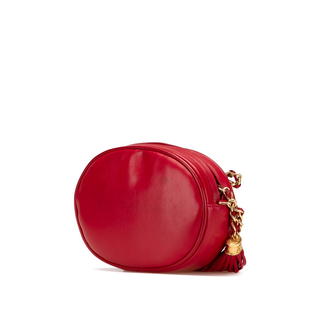 Chanel CC Lambskin Tassel Oval Camera Bag - 2