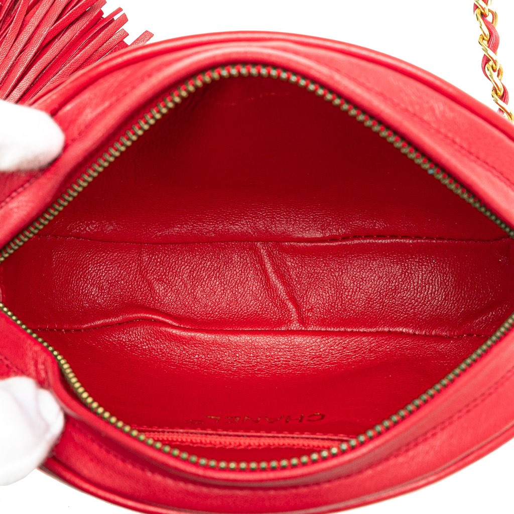 Chanel CC Lambskin Tassel Oval Camera Bag - 4
