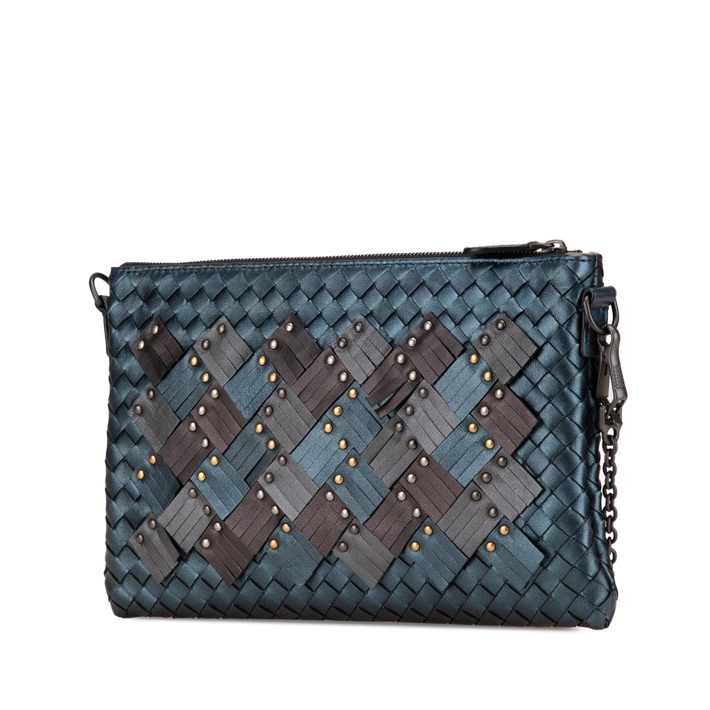 Bottega Veneta Nappa Intrecciato Studded Biletto Chain Crossbody - 2