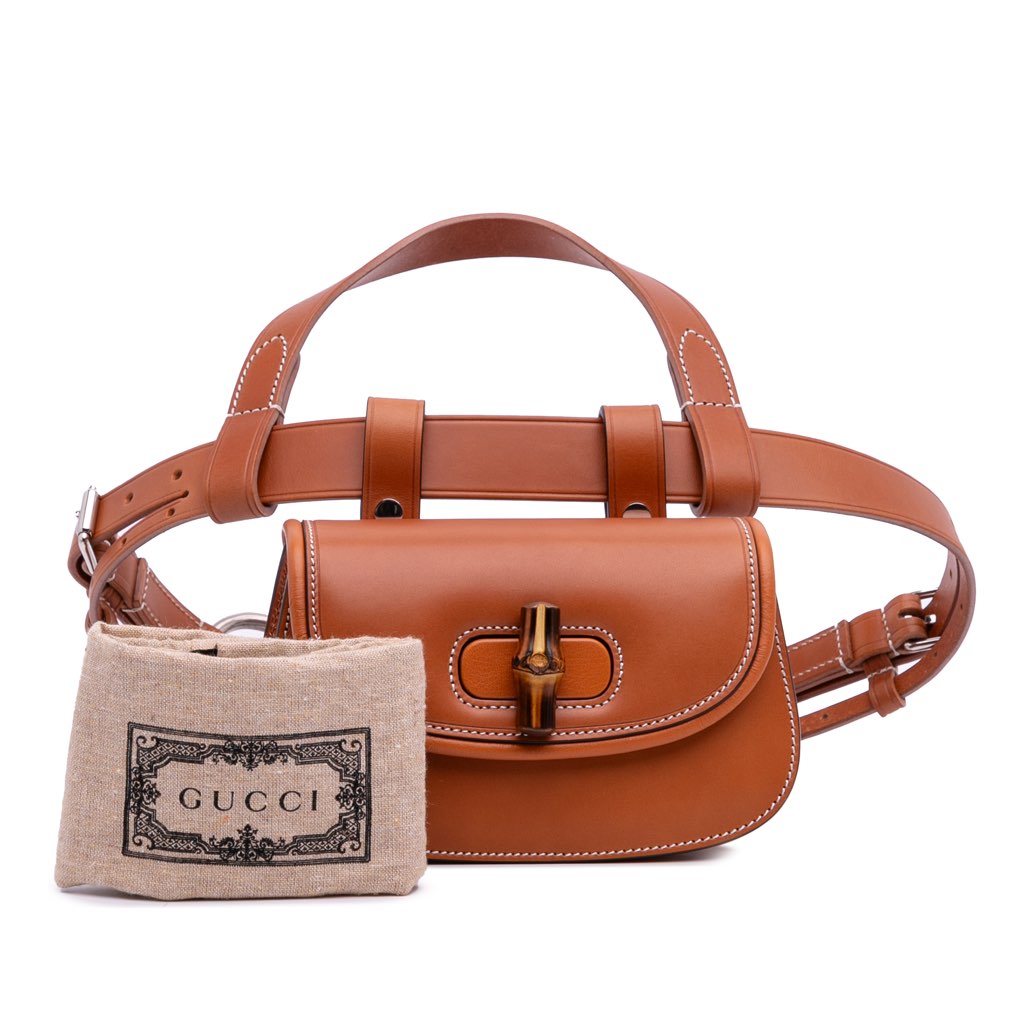 Gucci Mini Leather Bamboo 1947 Belt Bag - Image 14
