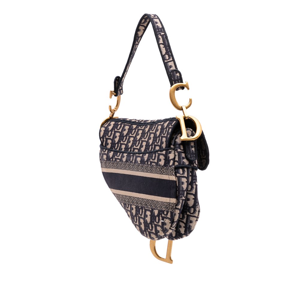 Dior Oblique Canvas Embroidered Saddle Bag - 2