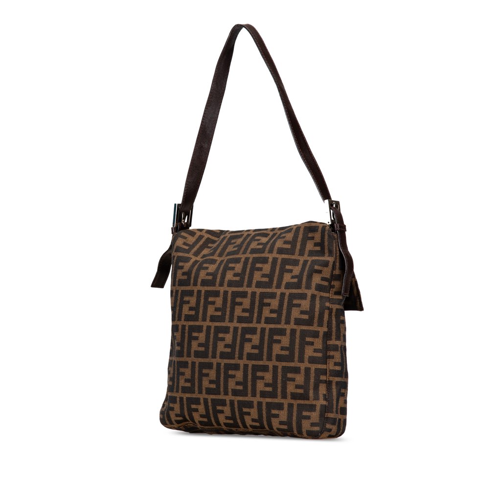 Fendi Zucca Canvas Shoulder Bag - Back view