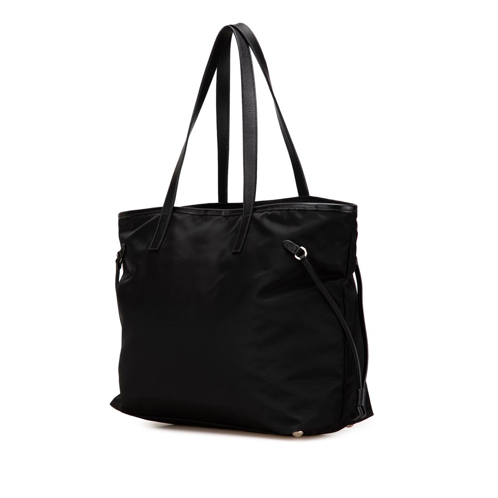 Prada Tessuto Saffiano Trimmed Open Convertible Tote - Back view