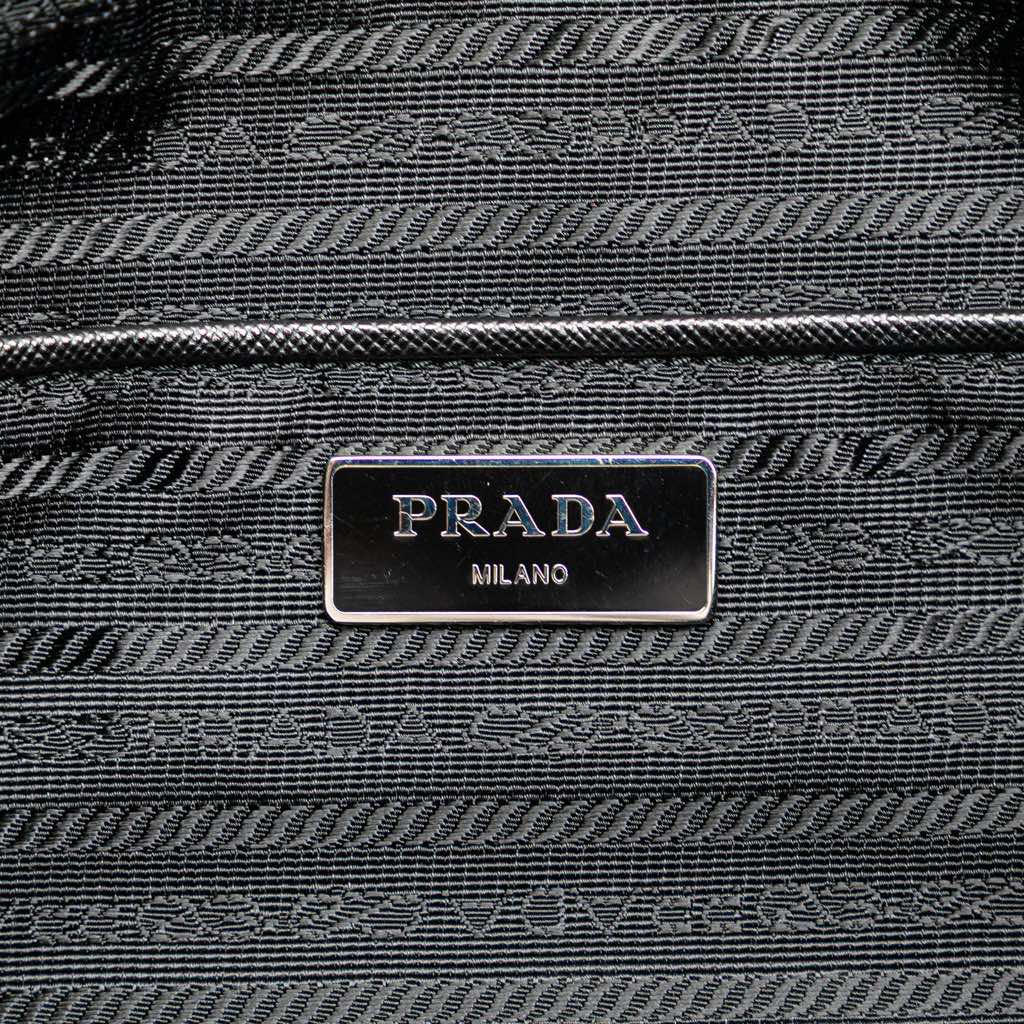 Prada Tessuto Saffiano Trimmed Open Convertible Tote - Side view