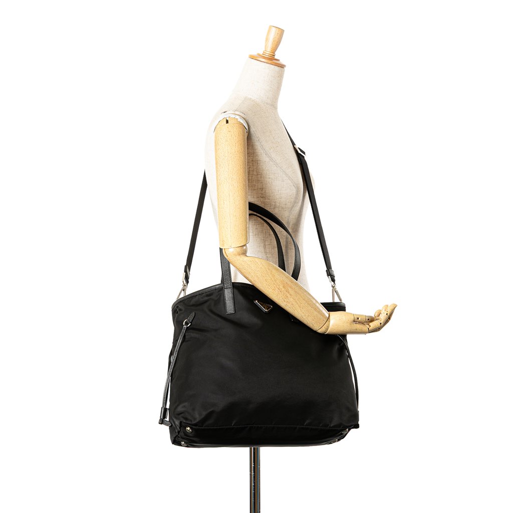 Prada Tessuto Saffiano Trimmed Open Convertible Tote - Image 12