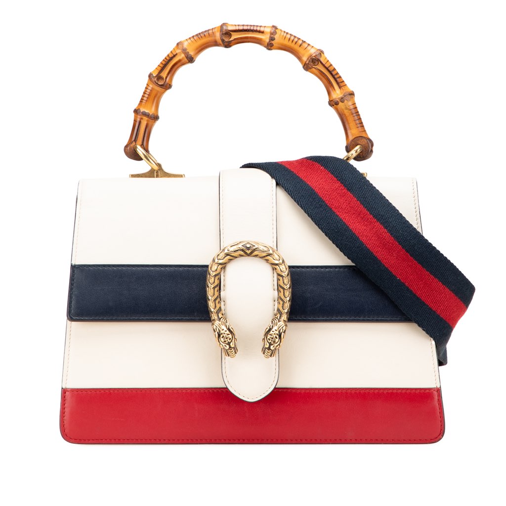 Gucci Medium Leather Bamboo Dionysus Web Satchel