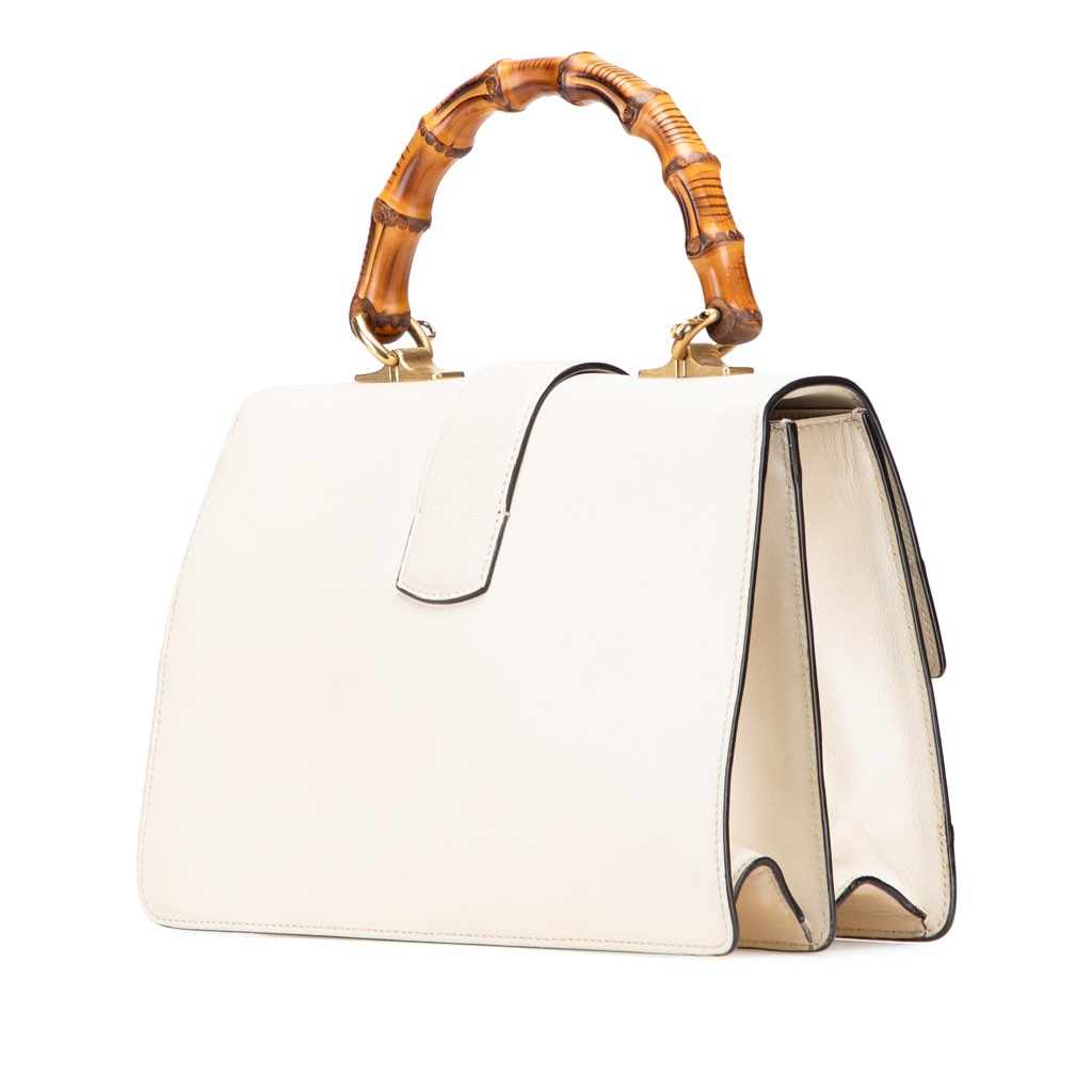 Gucci Medium Leather Bamboo Dionysus Web Satchel - Back view