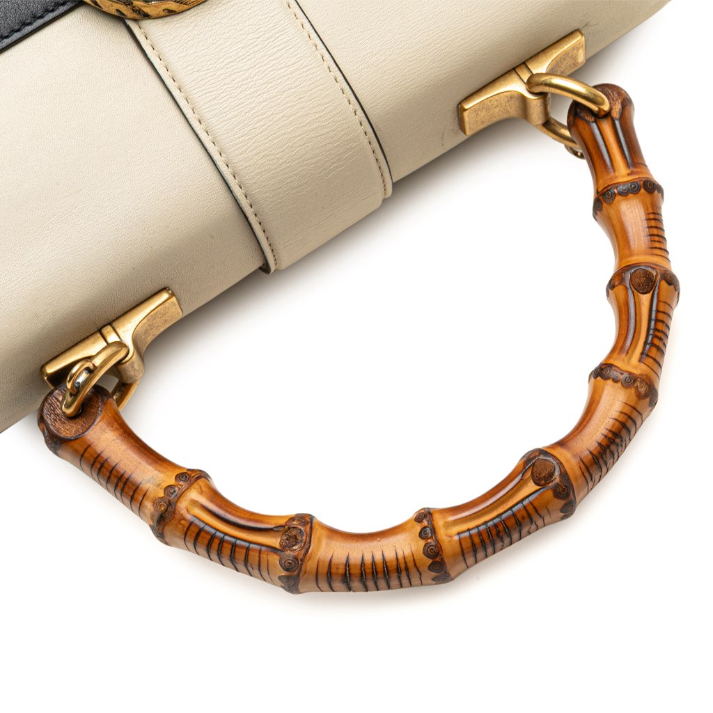 Gucci Medium Leather Bamboo Dionysus Web Satchel - Image 13