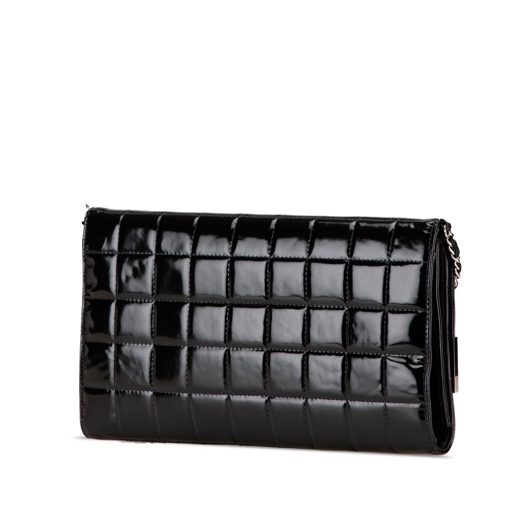 Chanel CC Chocolate Bar Patent Clutch on Chain - 2