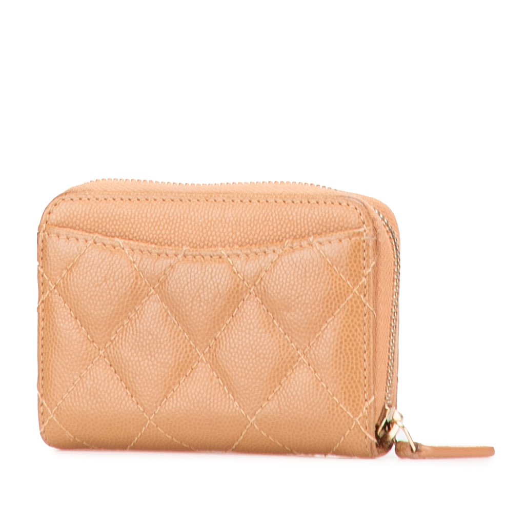 Chanel CC Quilted Caviar Zip Around Coin Purse - Back view