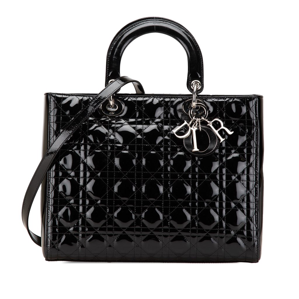 Dior Large Patent Cannage Lady Dior