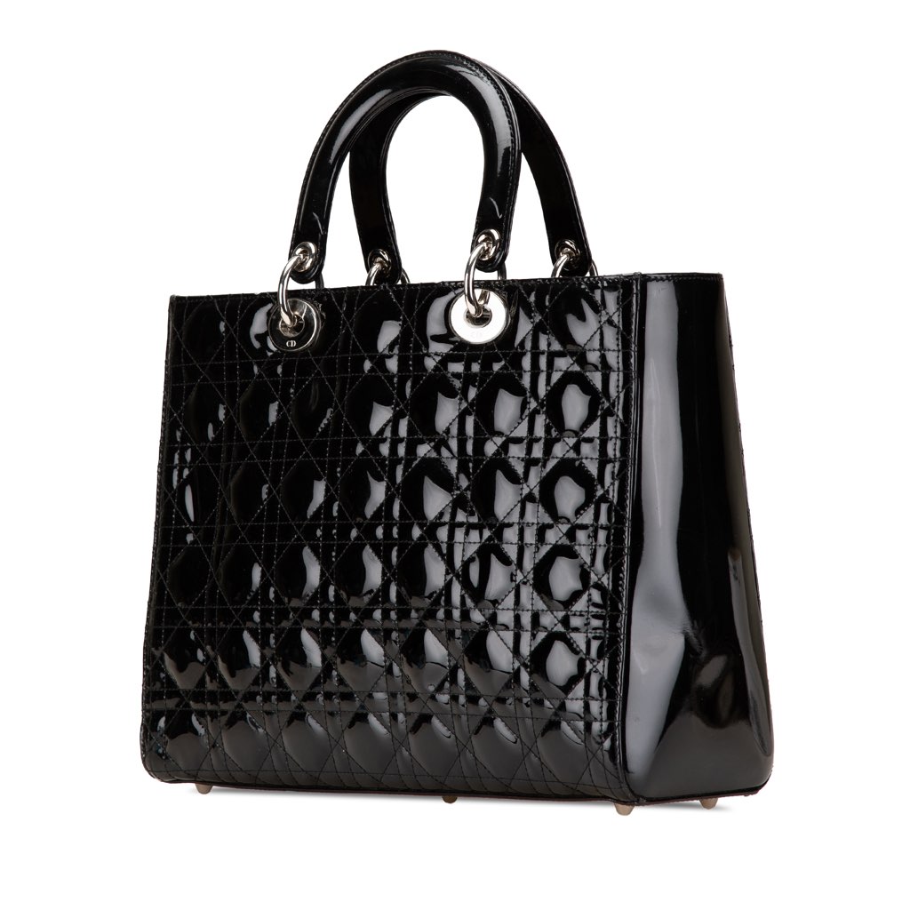 Dior Large Patent Cannage Lady Dior - 2