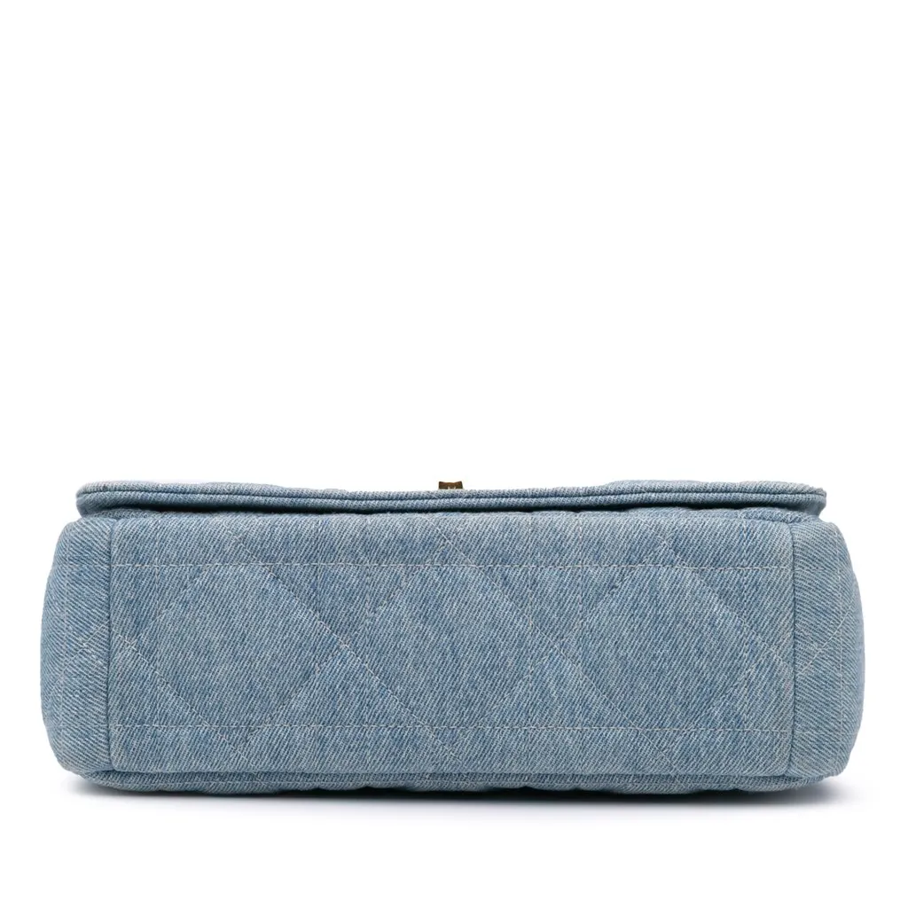 Dior Medium Denim Tie Dye Macrocannage Caro Bag Blue Denim Good - Inside View