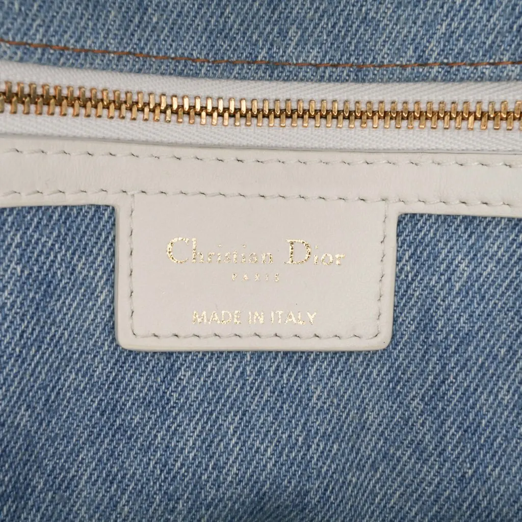 Dior Medium Denim Tie Dye Macrocannage Caro Bag Blue Denim Good - Box View