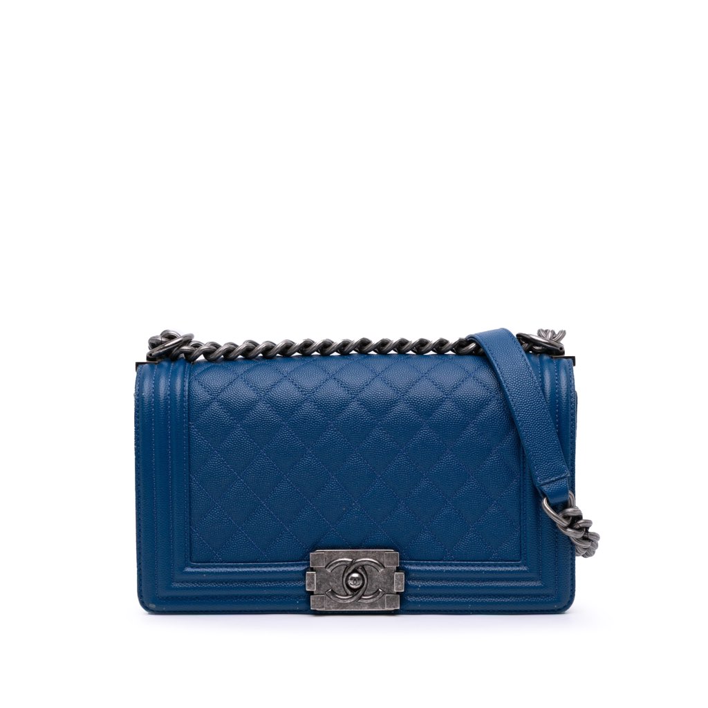 Chanel Old Medium Quilted Caviar Boy Flap