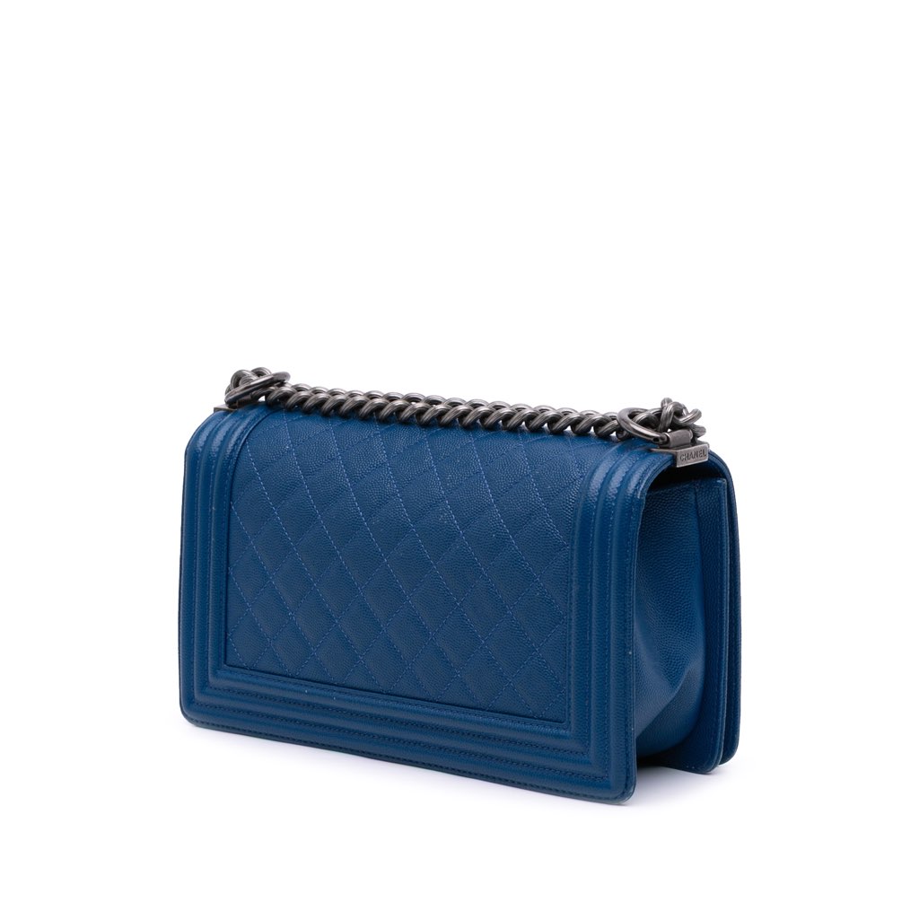 Chanel Old Medium Quilted Caviar Boy Flap - Back view