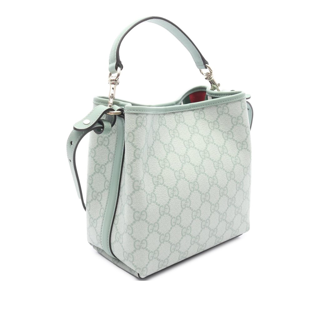 Gucci Small GG Supreme Emblem Bucket Bag - Back view