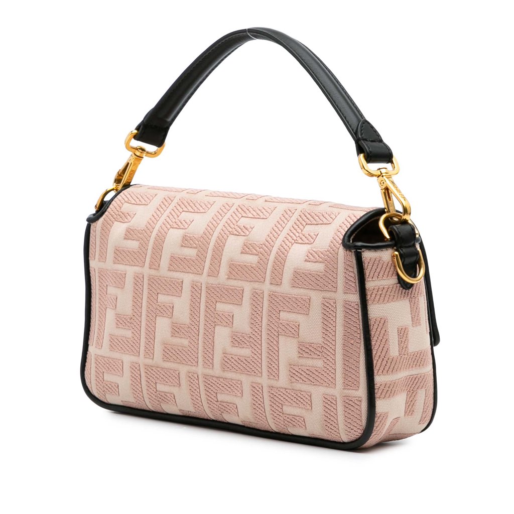 Fendi Zucca Embroidered Canvas Baguette Satchel - 2