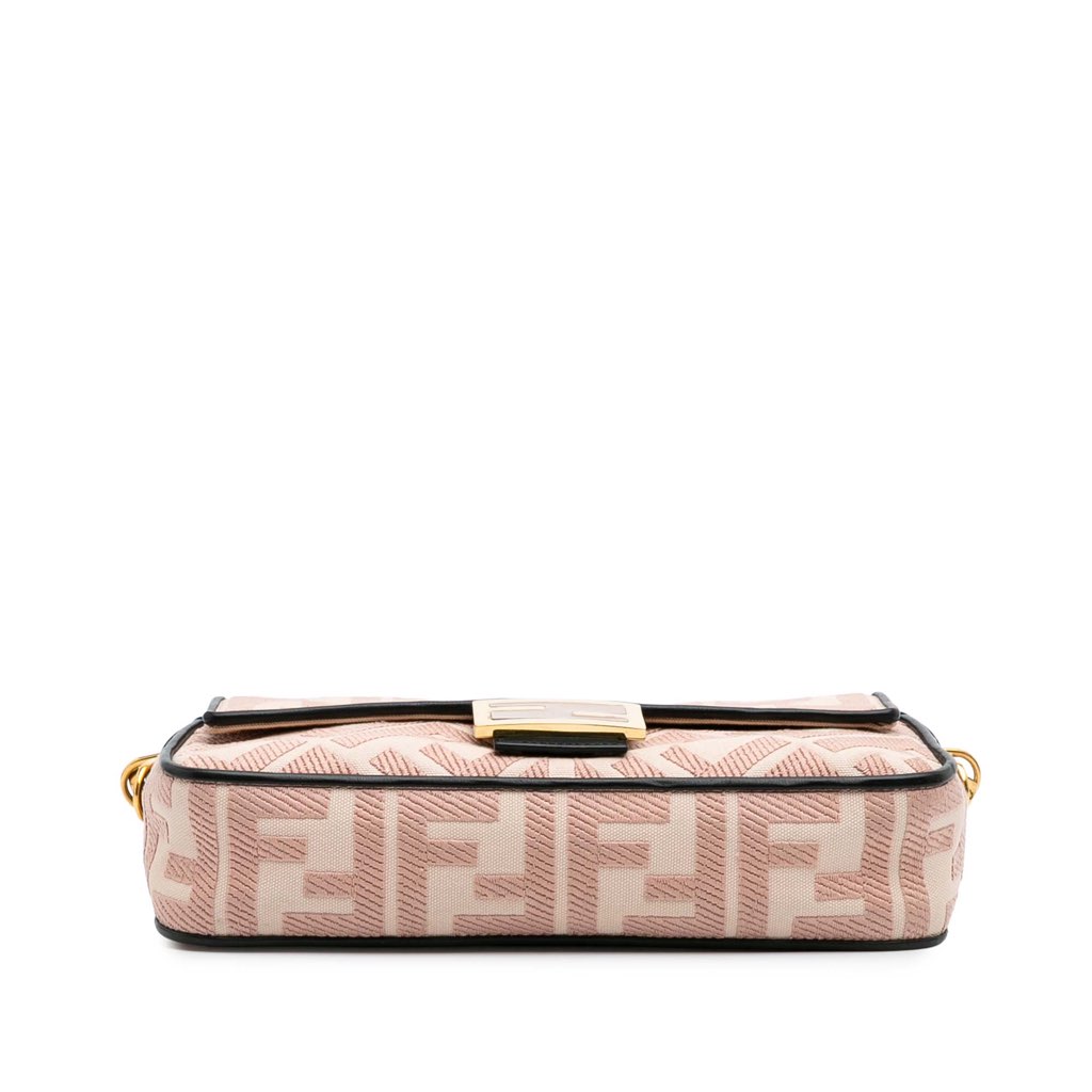 Fendi Zucca Embroidered Canvas Baguette Satchel - 3