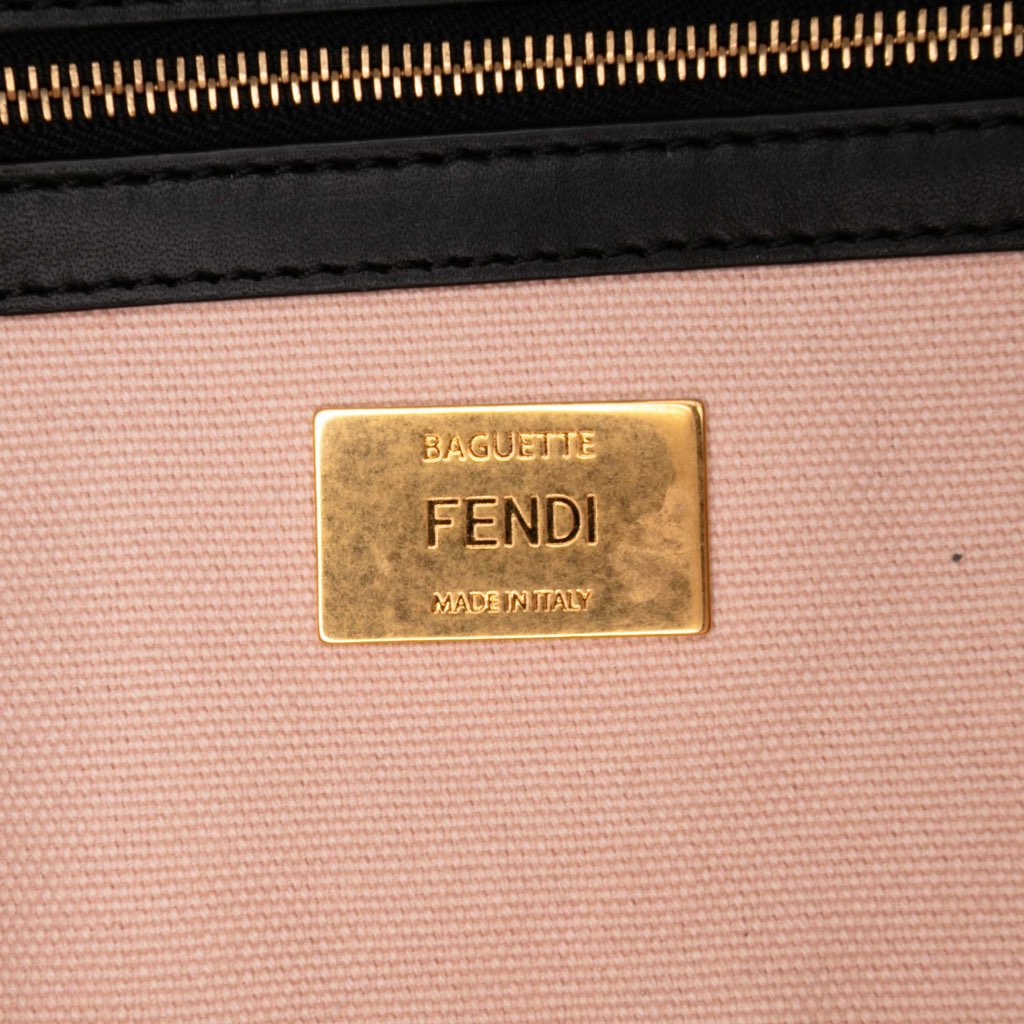 Fendi Zucca Embroidered Canvas Baguette Satchel - 5