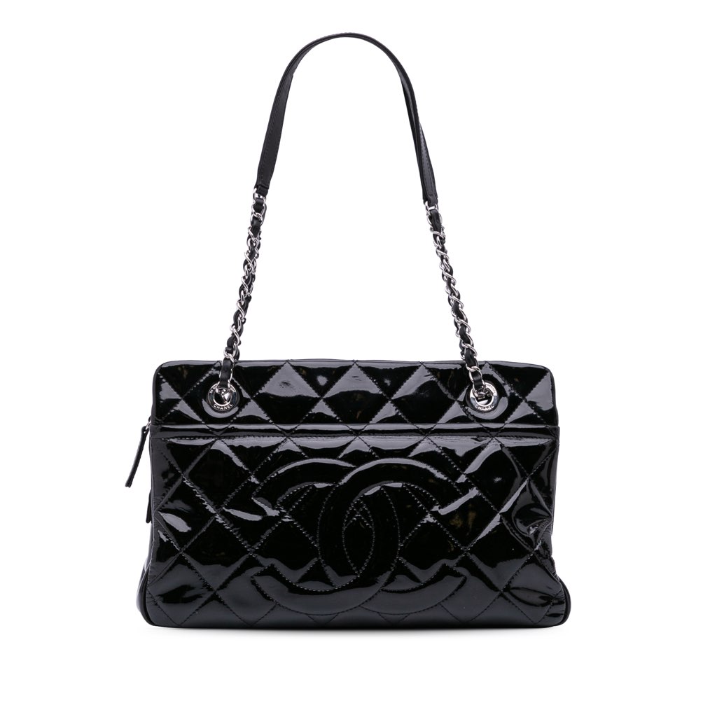 Chanel Medium CC Patent Soft Shopper Tote