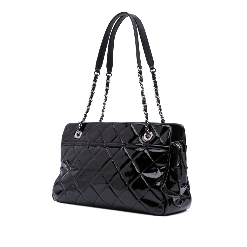 Chanel Medium CC Patent Soft Shopper Tote - Back view