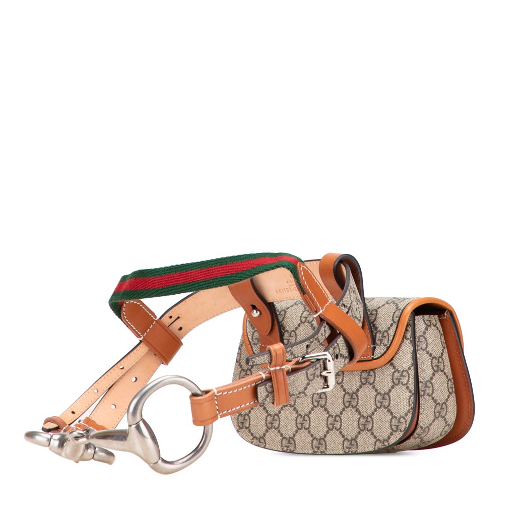 Gucci Mini GG Supreme Web Bamboo 1947 Belt Bag - Back view