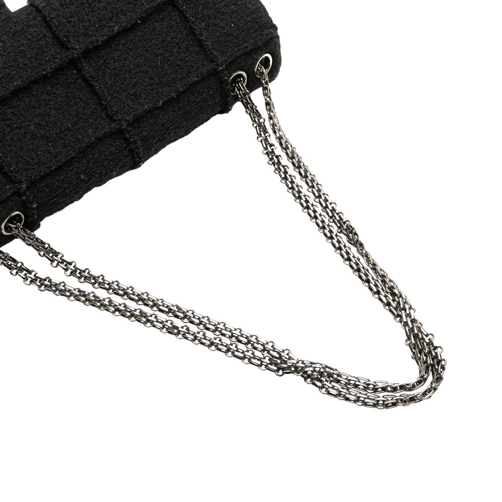 Chanel Jumbo Reissue 2.55 Choco Bar Wool Felt Identification Flap - Image 13