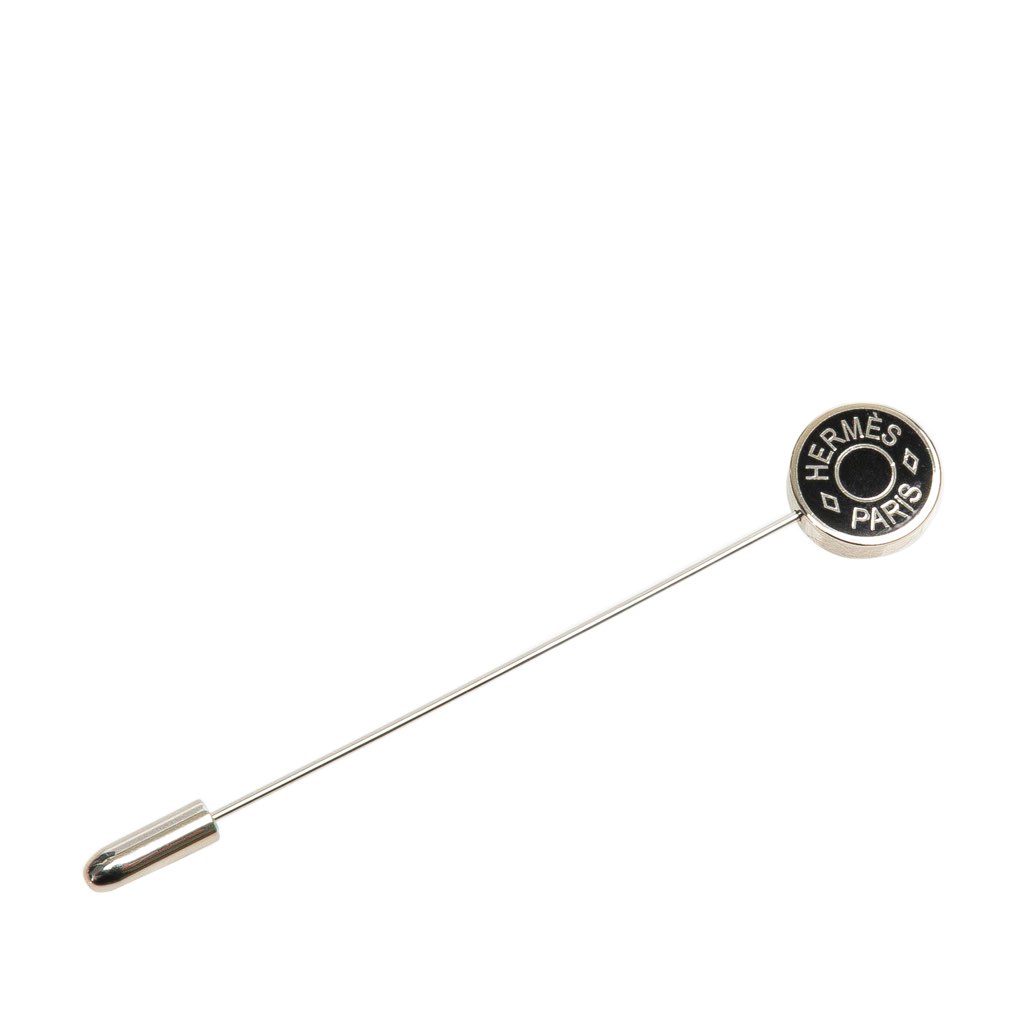 Hermès Palladium Plated Clou de Selle Stick Pin Brooch