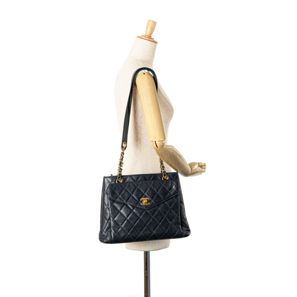 Chanel Quilted Caviar Front Pocket Chain Tote - Image 16
