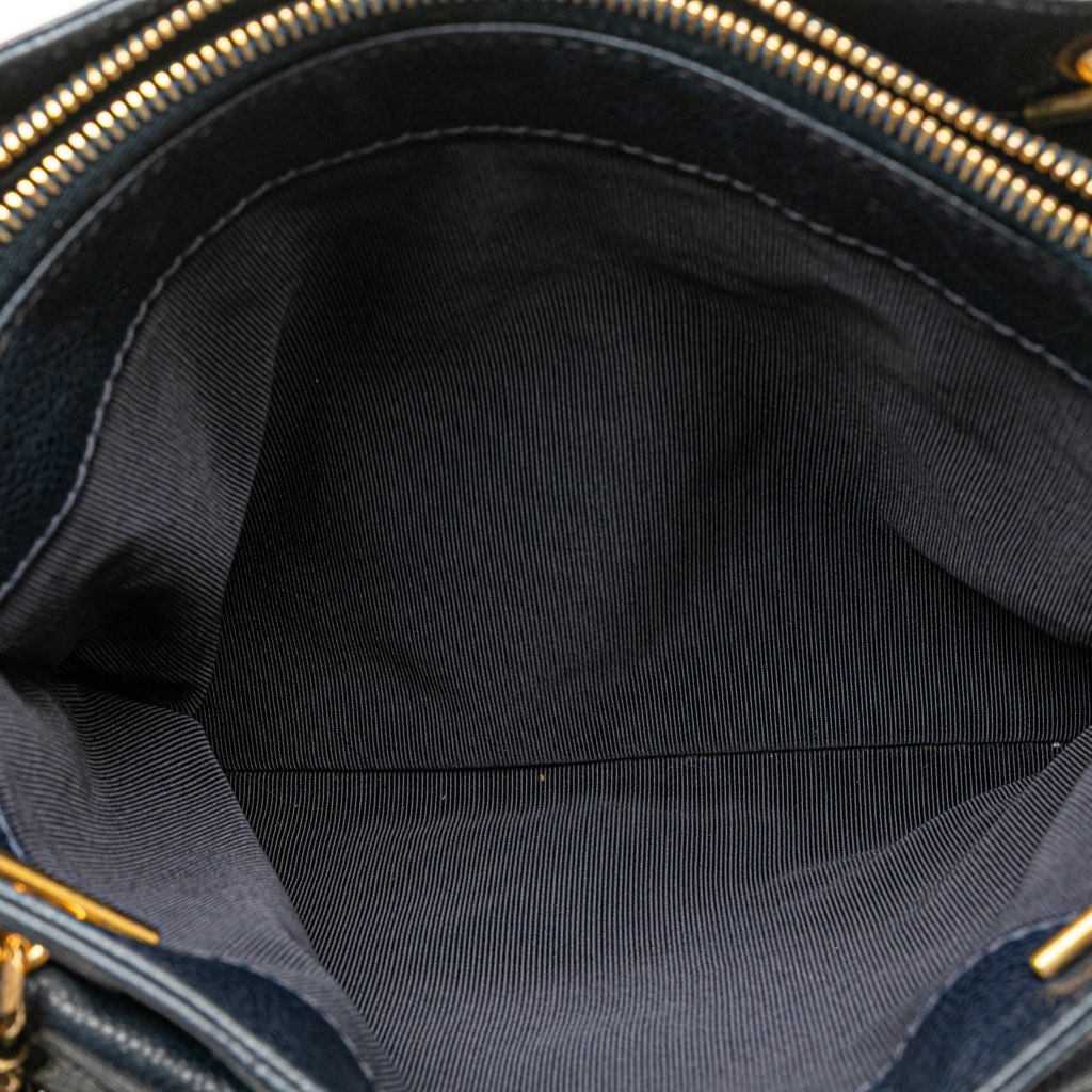 Chanel Quilted Caviar Front Pocket Chain Tote - Side view