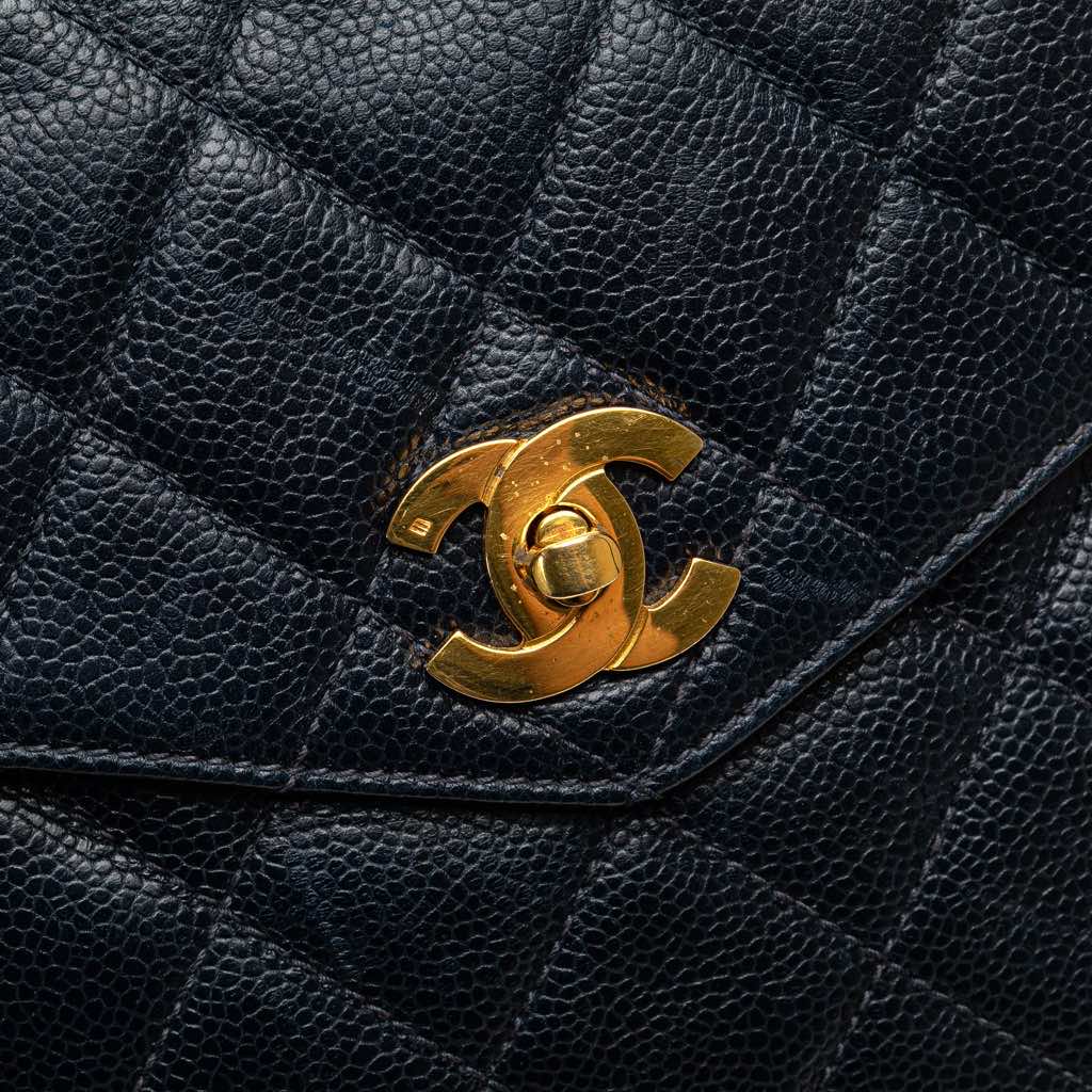 Chanel Quilted Caviar Front Pocket Chain Tote - Image 12