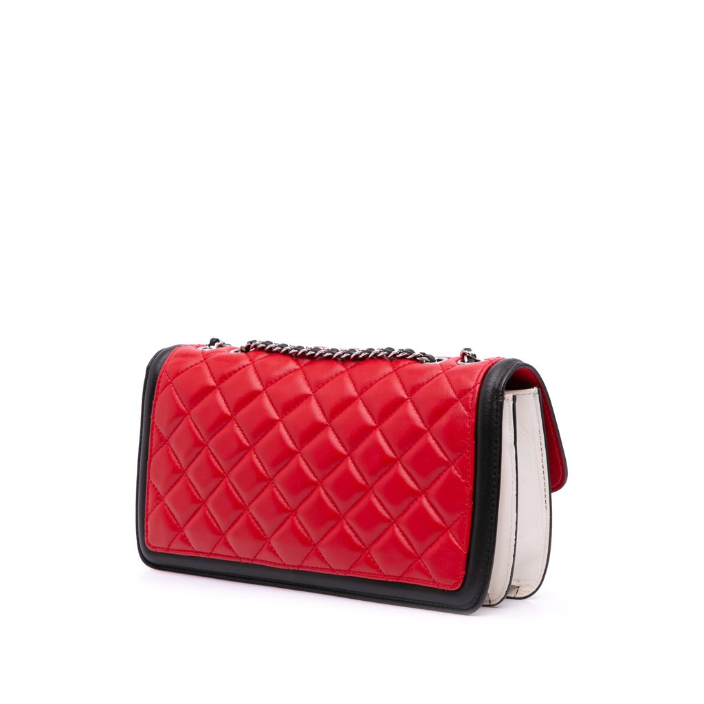 Chanel Medium Bicolor Quilted Lambskin Graphic Flap - 2