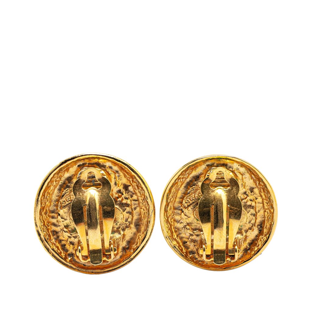 Chanel Gold Plated Faux Pearl Clip on Earrings - Back view