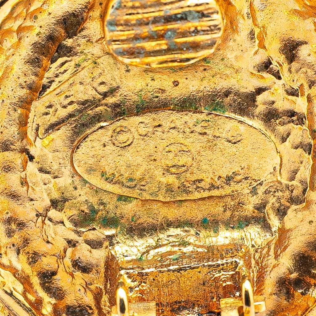 Chanel Gold Plated Faux Pearl Clip on Earrings - Image 6