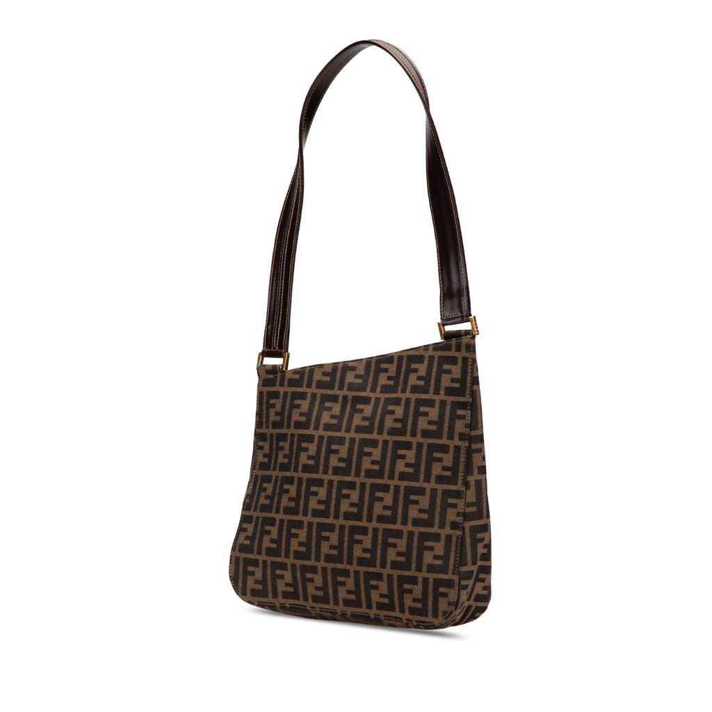 Fendi Zucca Canvas Shoulder Bag - Back view