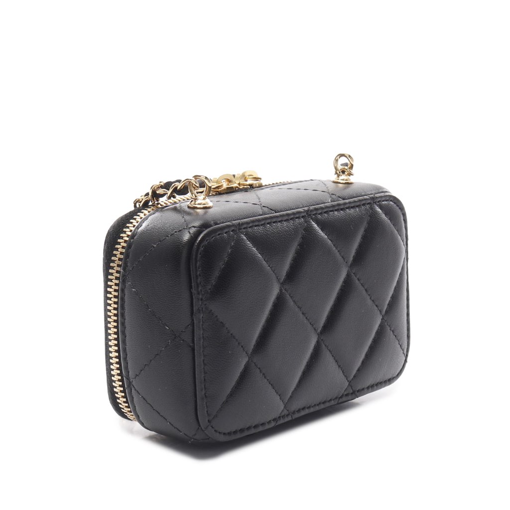 Chanel Extra Mini CC Quilted Golden Plate Vanity Crossbody - 2