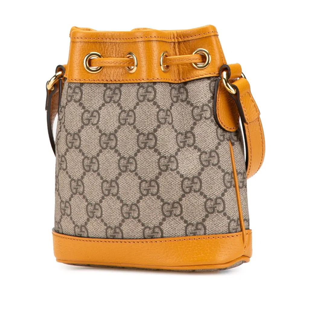 Gucci x EXO-KAI Mini GG Supreme Ophidia Bucket Bag Brown Canvas Good - Back View